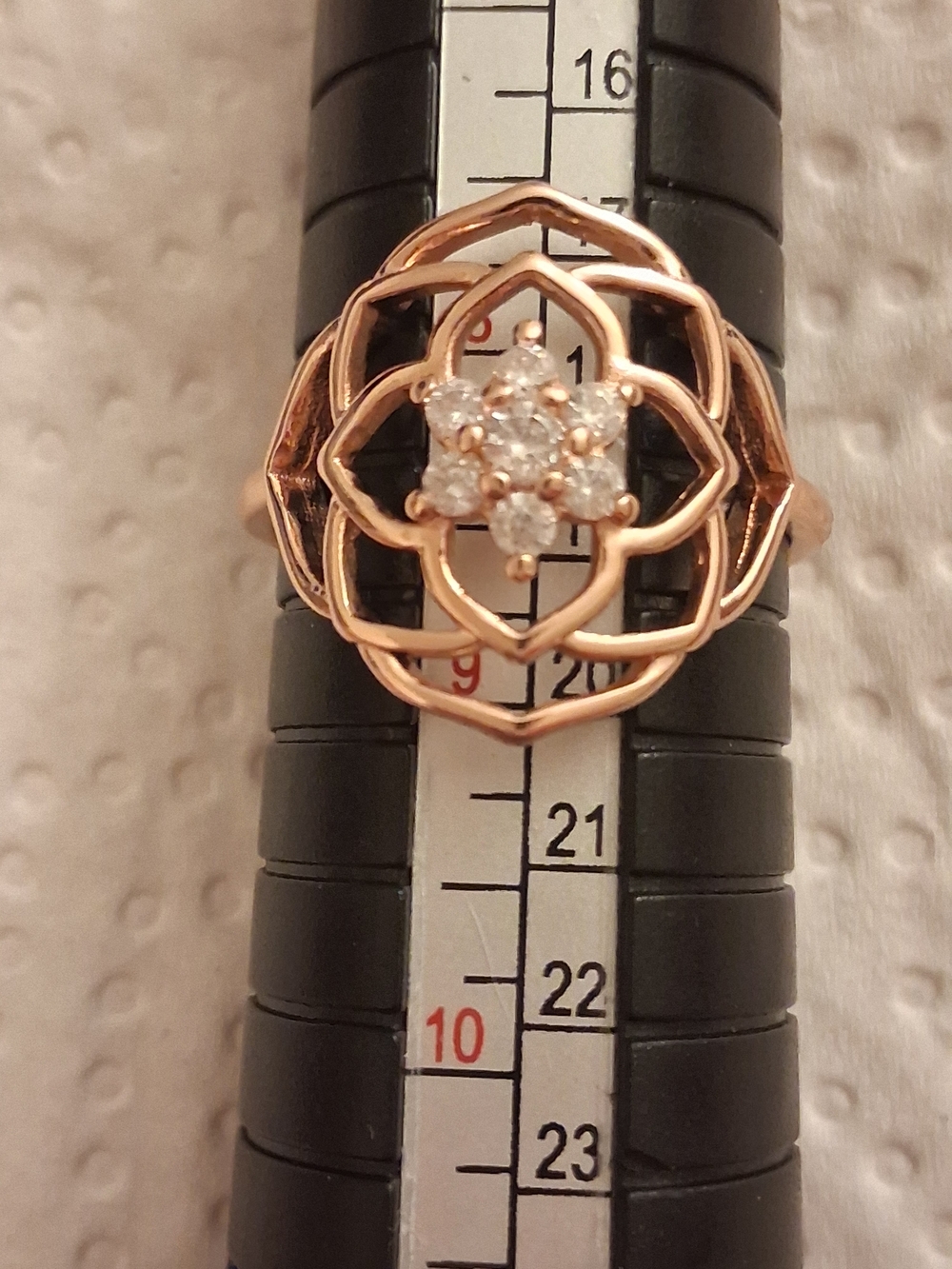 Pandora Rose Gold Floral Cluster Ring with Clear Stones